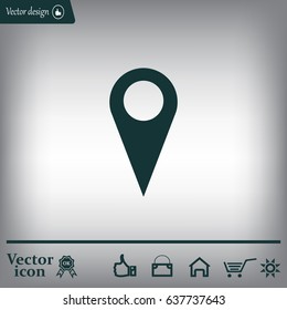 Map pointer - vector icon, flat design