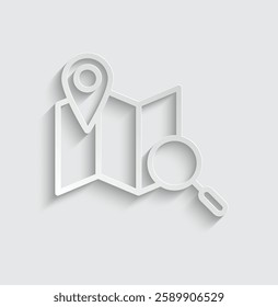 map with pointer vector icon GPS navigator  navigation
