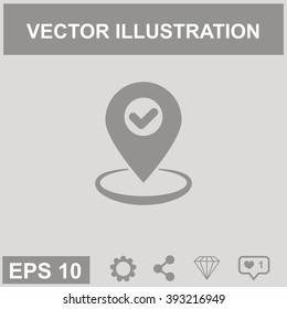 Map pointer vector icon. GPS location symbol.