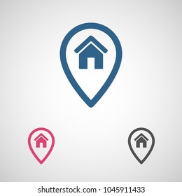 Map pointer vector icon, Home location illustration icon, marker icon, gps