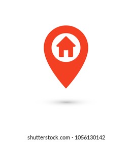 Map pointer vector icon, Home location illustration icon, marker icon, gps