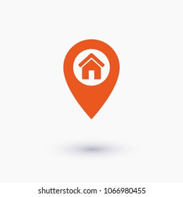 Map pointer vector icon, Home location illustration icon, marker icon, gps