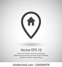 Map pointer vector icon, Home location illustration icon, marker icon, gps