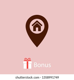 Map pointer vector icon, Home location illustration icon, marker icon, gps