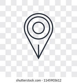 Map pointer vector icon isolated on transparent background, Map pointer logo concept