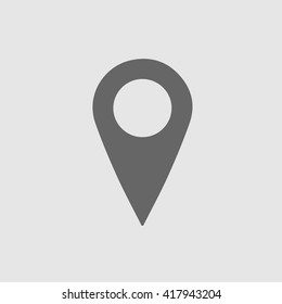 Map pointer vector icon. Mark simple isolated sign. Marker sign.