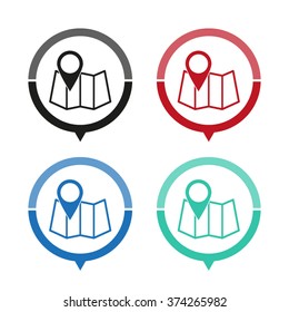 map pointer - vector icon; map pointer;  message bubble