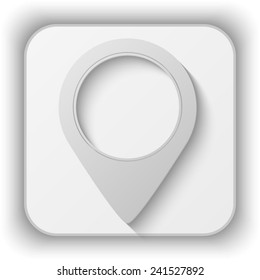 map pointer vector icon - paper button 