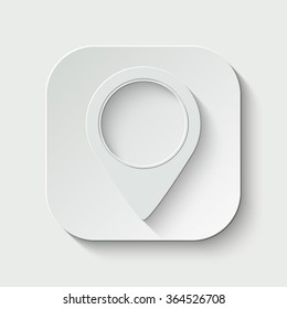 map pointer vector icon - paper button