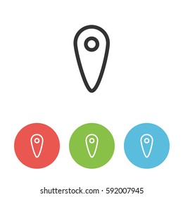 Map pointer vector icon, pin navigator illustration for using in web and graphic design

