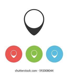 Map pointer vector icon, pin navigator illustration for using in web and graphic design
