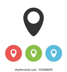 Map pointer vector icon, pin navigator illustration for using in web and graphic design
