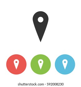 Map pointer vector icon, pin navigator illustration for using in web and graphic design
