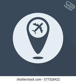 Map pointer vector icon plane