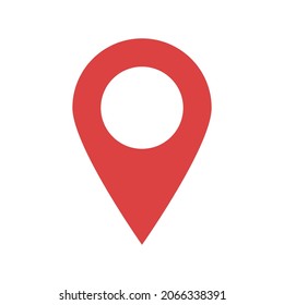 Map pointer vector icon. Red symbol