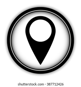 Map pointer - vector icon; round  button with shadow
