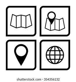 map pointer - vector icon, set