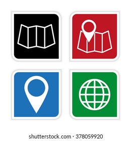 map pointer  - vector icon; set