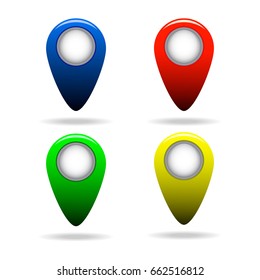 Map pointer vector icon set