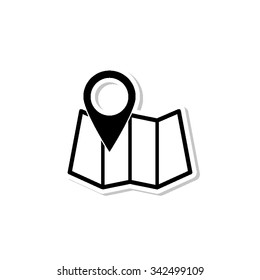 map pointer - vector icon with shadow