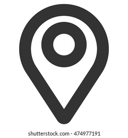 Map Pointer vector icon. Style is linear flat icon symbol, gray color, white background.