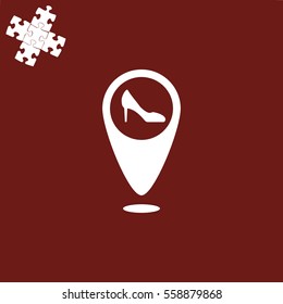 Map pointer vector icon women's heels