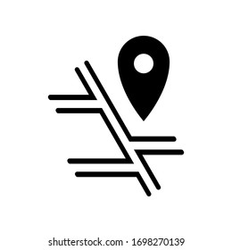 Map pointer vector isolated pin. Gps navigation icon, symbol transportation technology on white background.