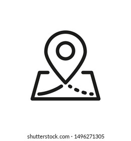 Map Pointer Vector Line Icon. Editable stroke