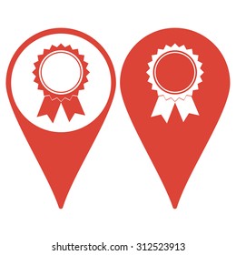 Map pointer. Vector medallion icon. Flat design style eps 10
