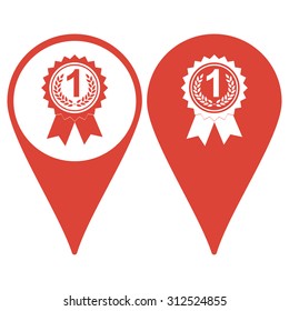 Map pointer. Vector medallion icon. Flat design style eps 10