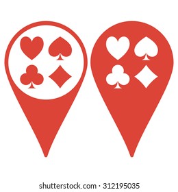 Map pointer. Vector Playing Card Suit Icon Symbol Set