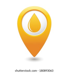 Map pointer with water drop icon. Vector illustration