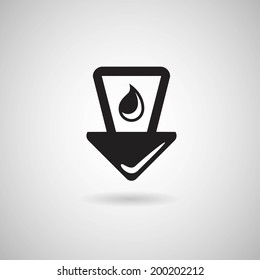 Map pointer with water drop icon. Vector illustration