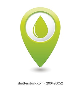 Map pointer with water drop icon. Vector illustration