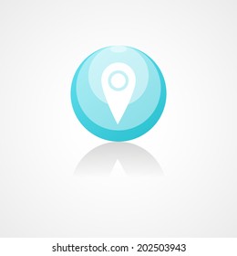 Map pointer web icon on white background
