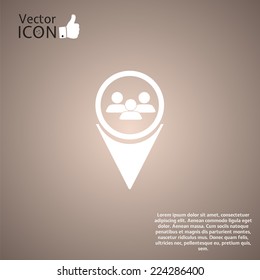 Map pointer to the white icon business contact. Made in vector