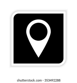 Map pointer -  white vector icon