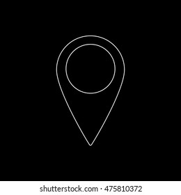 Map pointer  - white vector icon