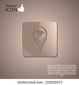 Map pointer with wireless icon. Made in vector