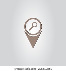 Map Pointer with Zoom Icon. Made in vector