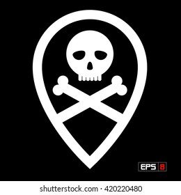 Map pointer.Danger - vector icon, flat design