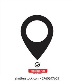 Map pointer.Flat design style vector illustration for graphic and web design.