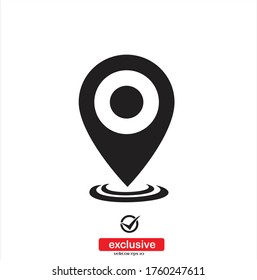Map pointer.Flat design style vector illustration for graphic and web design.