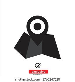 Map pointer.Flat design style vector illustration for graphic and web design.