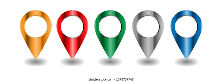 Map pointers 3d,location pin.Set of bright location icon. Vector illustration in EPS 10