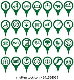 Map pointers with different symbols for means of conveyance