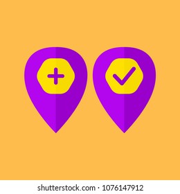 Map pointers icons set