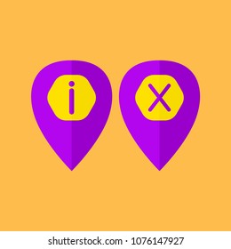 Map pointers icons set