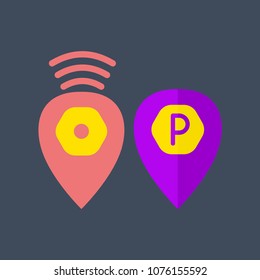 Map pointers icons set