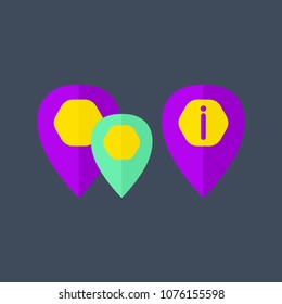 Map pointers icons set